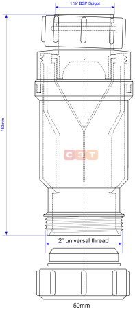 Сифон 11/2-50 компактный с обратным клапаном 